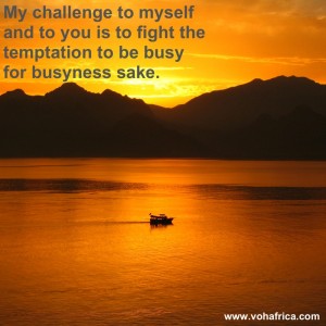 Directors Blog - busy for busyness sake